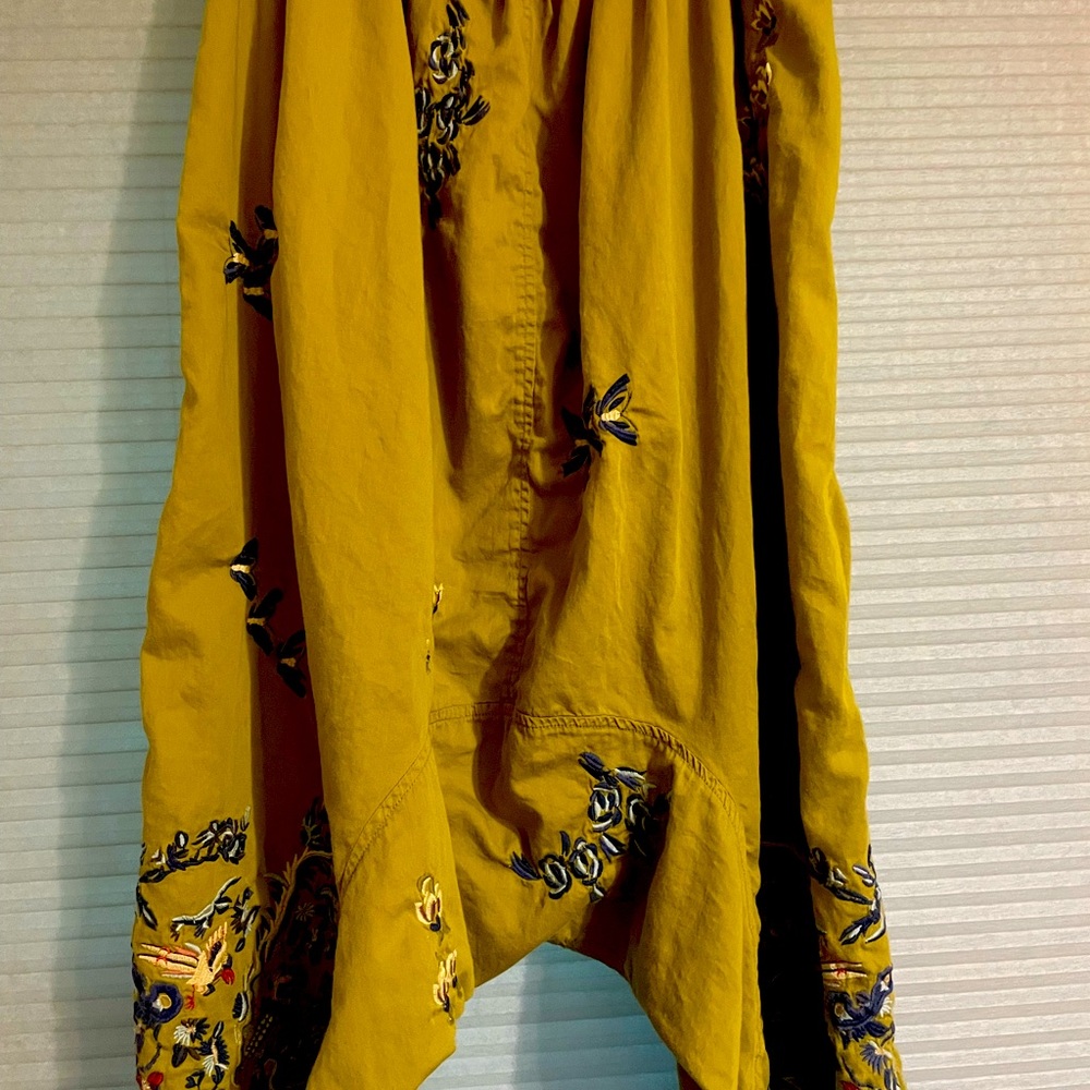 Magnolia Pearl mustard/olive blue embroidered detail harem pants